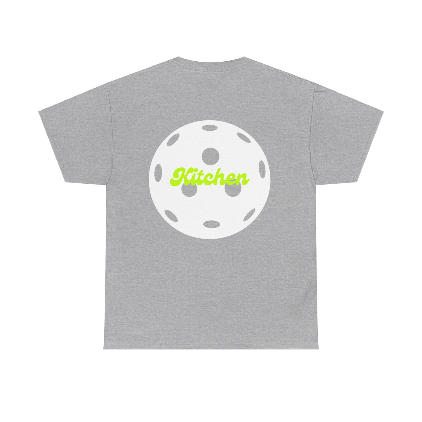Kitchen Pickleball Tee shirt sport gray back
