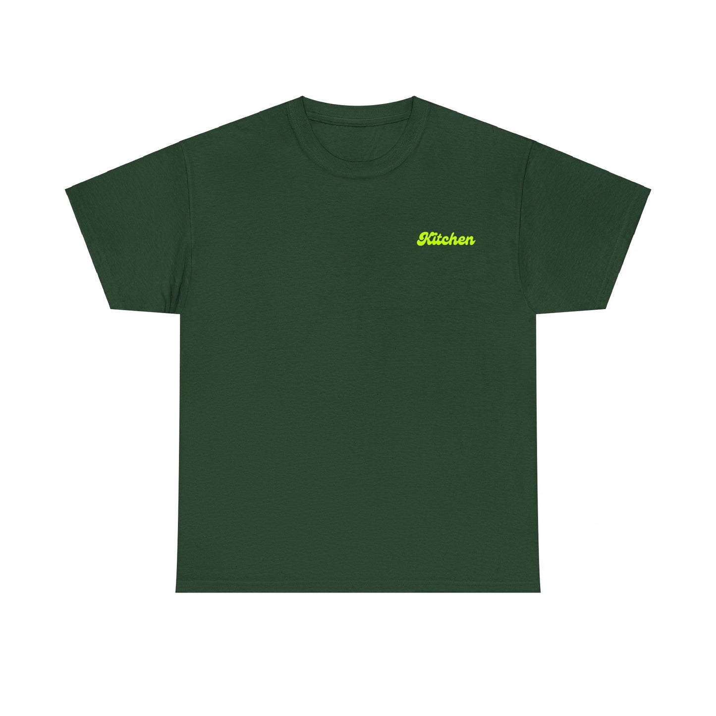 Kitchen Pickleball Tee shirt forest green front