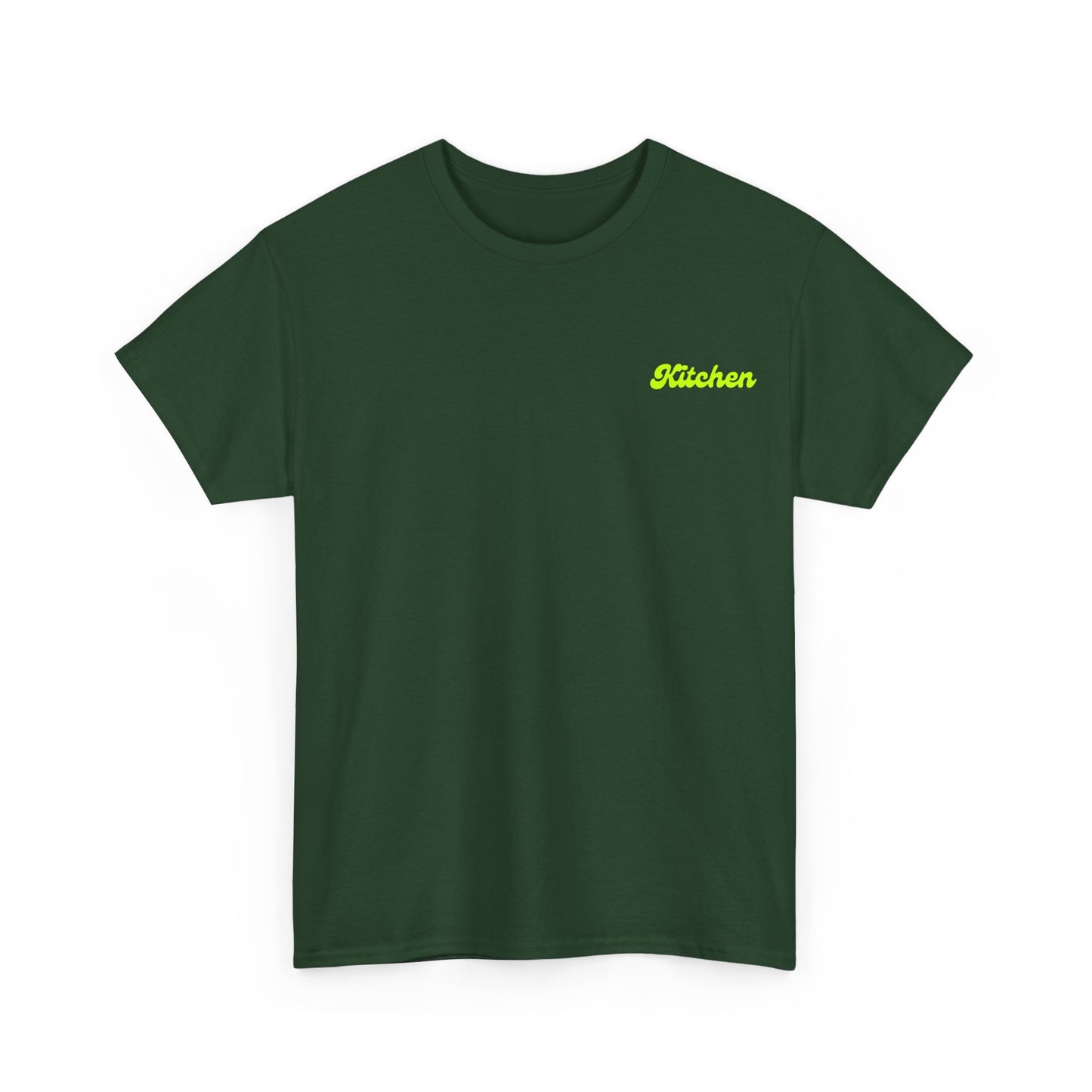 Kitchen Pickleball Tee shirt forest green front