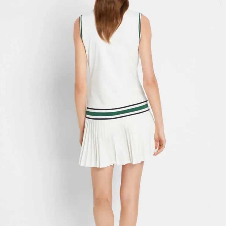 Kitchen Women ON Court Pickleball Dress- White & Green