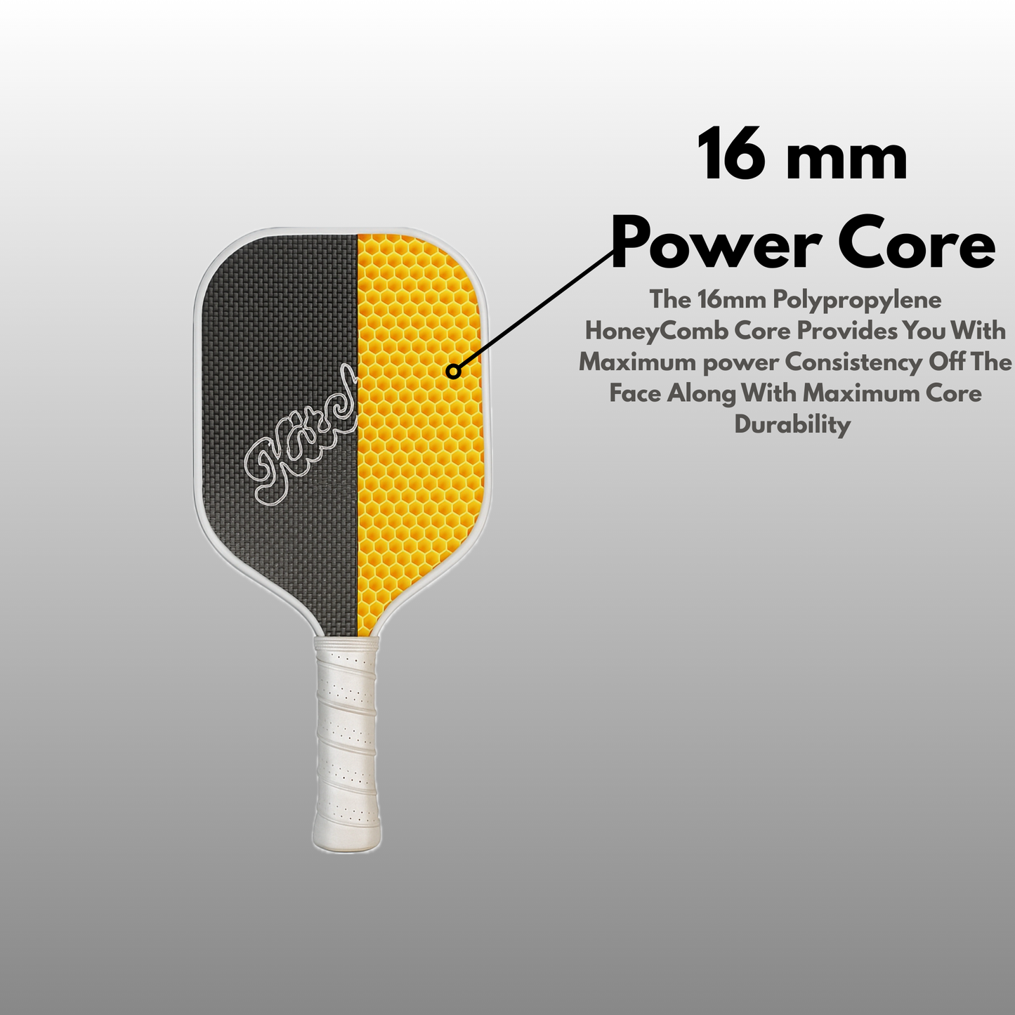 K1Y Carbon Fiber Silver Titanium 16MM Core (Includes Paddle Cover)