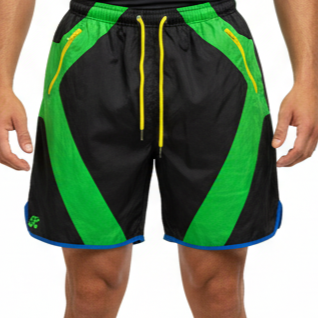 Kitchen Electric Court Shorts – Nylon Neon Green & Black