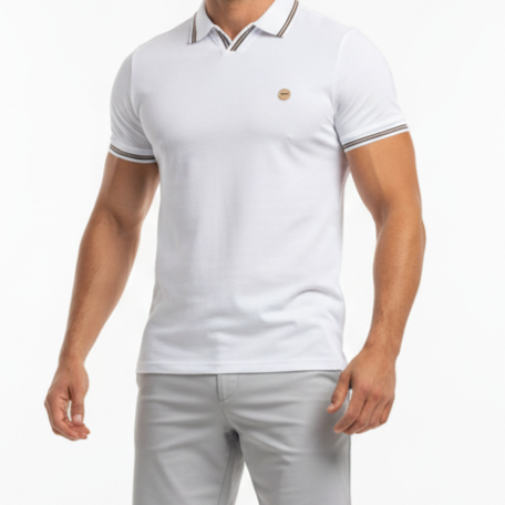 Kitchen On Court Heritage Pickleball Polo- White