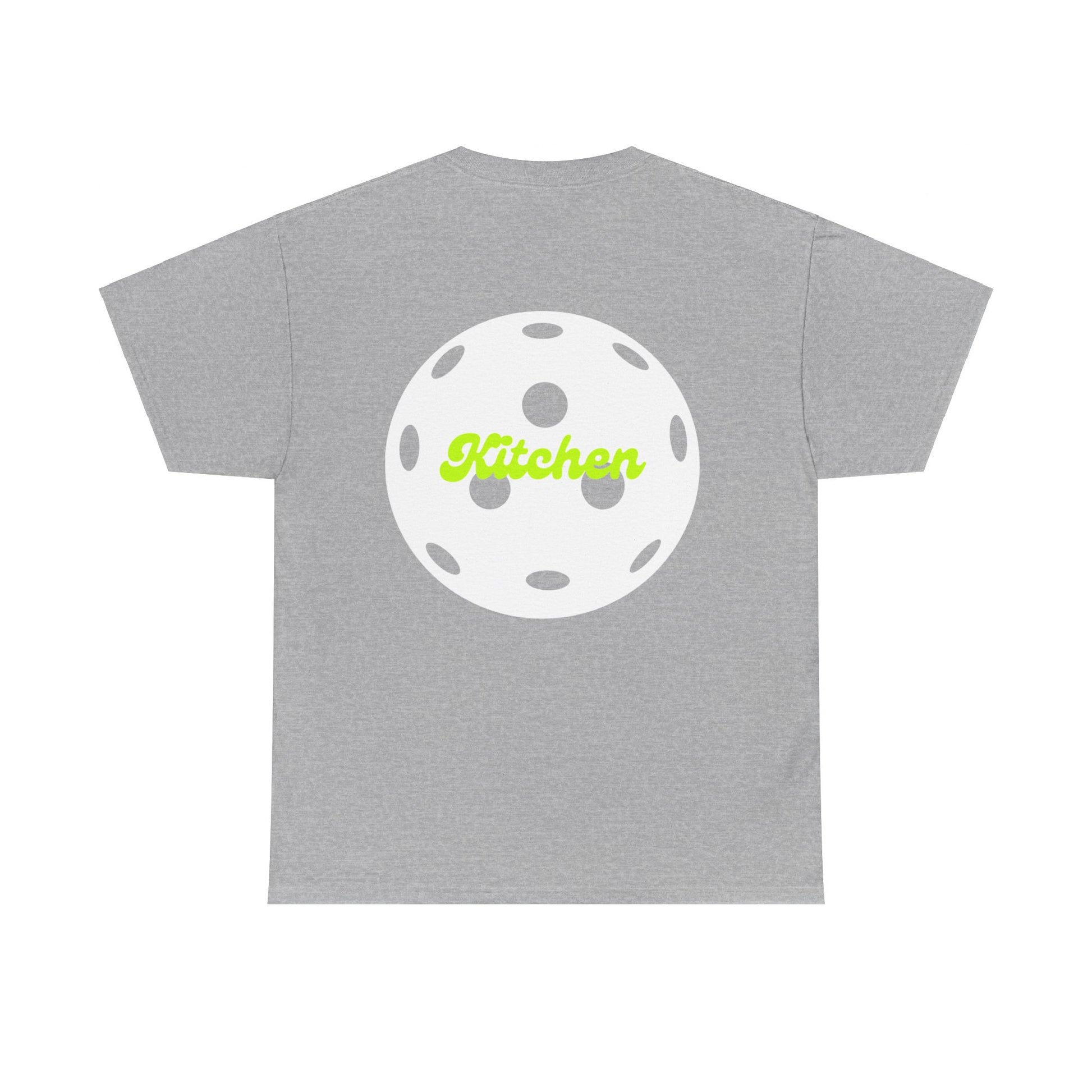 Kitchen Pickleball Tee shirt sport gray back