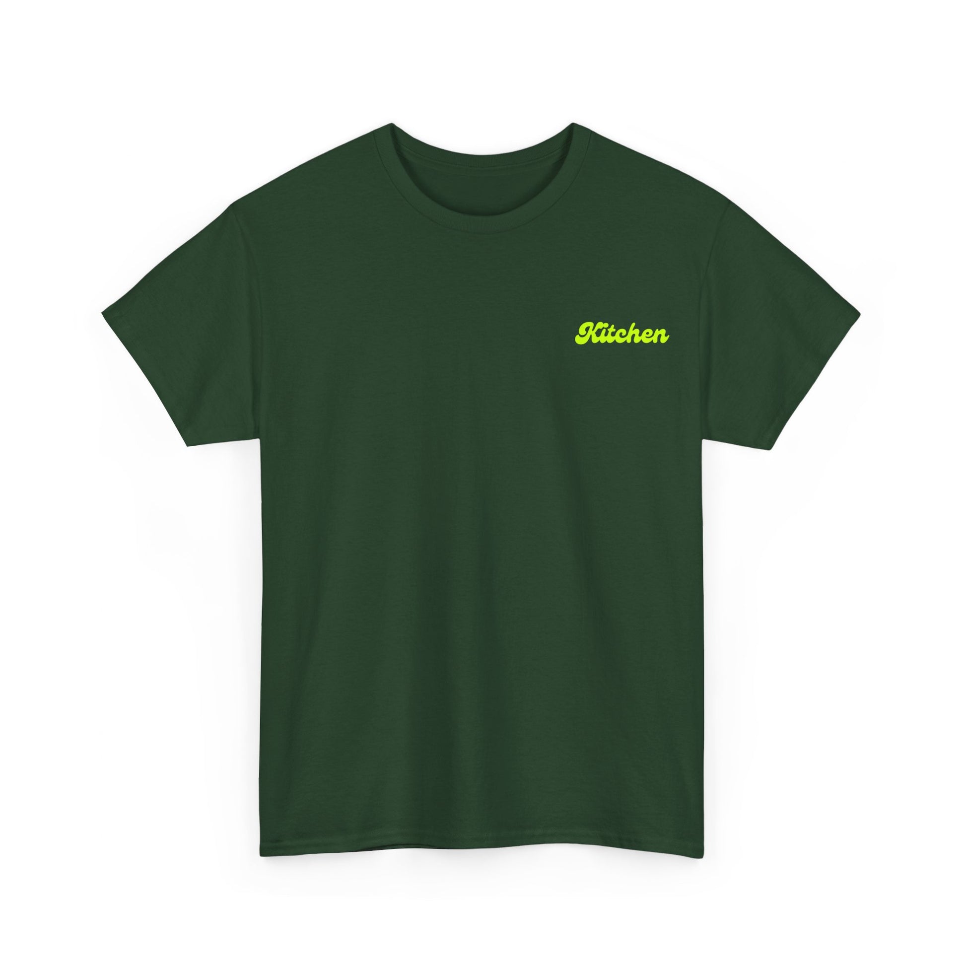 Kitchen Pickleball Tee shirt forest green front