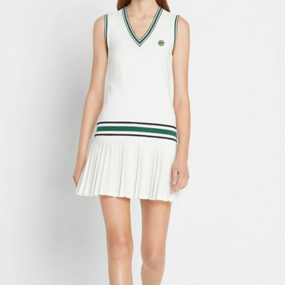 Kitchen Women ON Court Pickleball Dress- White & Green