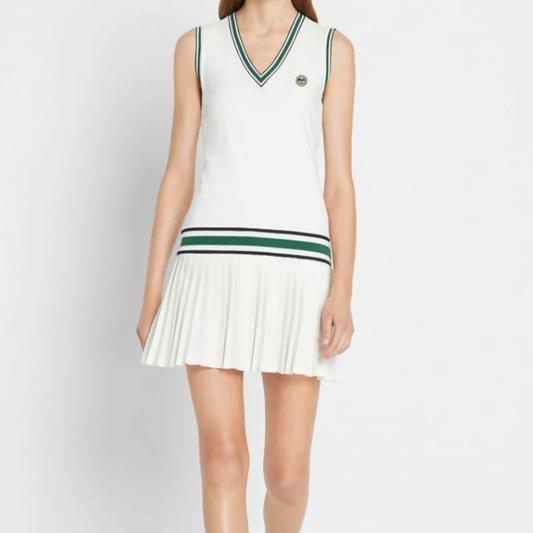Kitchen Women ON Court Pickleball Dress- White & Green