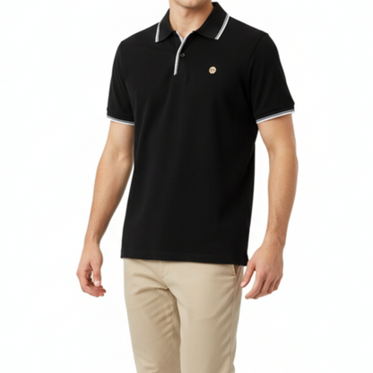 Kitchen On Court Heritage Pickleball Polo- Black